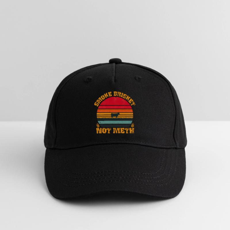 Poitrine de fumée pas de méthamphétamine, drôle de conception de vache rétro Casquette de baseball bio Enfant