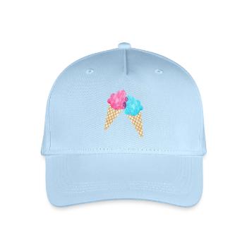 Eis Paar Duo Sommer Eisdiele cool Sommer zwei Fan - Kinder Bio Basecap - Hellblau - Vorne