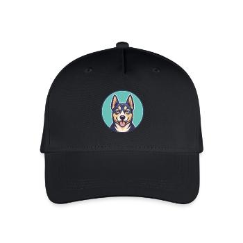 Stichelhaar Chien Race Drôle Dessin animé Kawaii Clipart - Casquette de baseball bio Enfant - noir - Devant