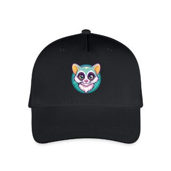 Amerikanische Ringschwanzkatzenrasse Karikatur Kawaii Tier - Kinder Bio Basecap - Schwarz - Vorne
