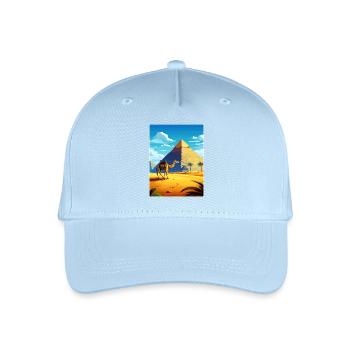 Cairo Egypt Great Pyramids Of Giza Travel Poster - Organic Kids’ Baseball Cap - light blue - Front