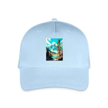 Bridger Teton Nationalpark Reiseposter Souvenir - Kinder Bio Basecap - Hellblau - Vorne