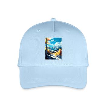 Aspen Ski Resort Colorado Reiseposter Souvenir - Kinder Bio Basecap - Hellblau - Vorne