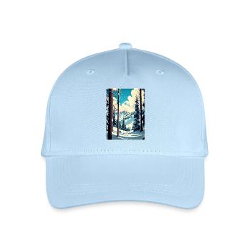 Aspen Ski Skifahren Reise Poster Souvenir Farbe WPA - Kinder Bio Basecap - Hellblau - Vorne