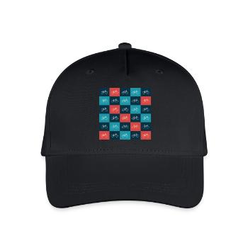 Lebendiges Fahrradmuster Kunstwerk - Kinder Bio Basecap - Schwarz - Vorne