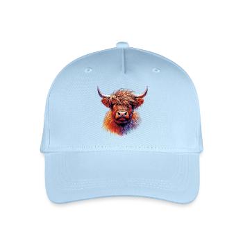 Schottische Hochlandkuh - Kinder Bio Basecap - Hellblau - Vorne