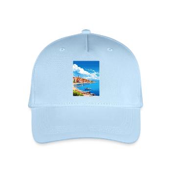 Peloponnese Travel Poster Souvenir Postcard Paint - Organic Kids’ Baseball Cap - light blue - Front
