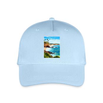 Corona Del Mar Kalifornien Reiseposter Souvenir - Kinder Bio Basecap - Hellblau - Vorne