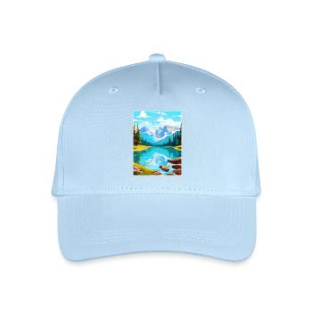 Banff Nationalpark Kanada Reiseposter Souvenir - Kinder Bio Basecap - Hellblau - Vorne