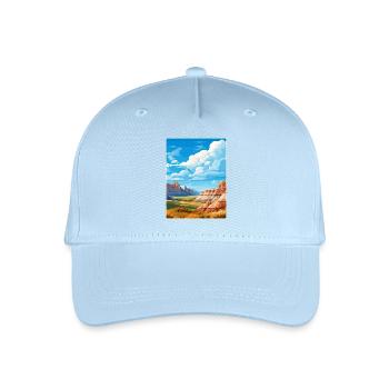Badlands Nationalpark Reise Poster Souvenir WPA - Kinder Bio Basecap - Hellblau - Vorne