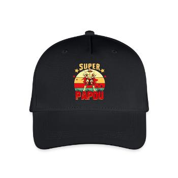 Super PAPOU Cadeau Meilleure Grand père du Vintage - Casquette de baseball bio Enfant - noir - Devant