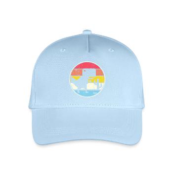 Cercle de coucher de soleil pixel avec silhouette - Casquette de baseball bio Enfant - bleu clair - Devant
