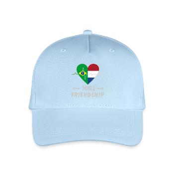 Brasilien und Niederlande 100% Freundschaft - Kinder Bio Basecap - Hellblau - Vorne