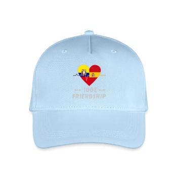 L'Equateur et l'Espagne : amitié à 100 % - Casquette de baseball bio Enfant - bleu clair - Devant