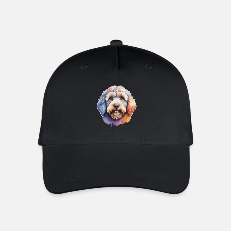 Labradoodle Hund Niedlich Bunt - Kinder Bio Basecap - Schwarz