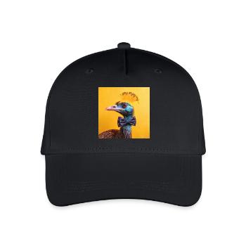 Blauer Vogel mit Fliege - Kinder Bio Basecap - Schwarz - Vorne