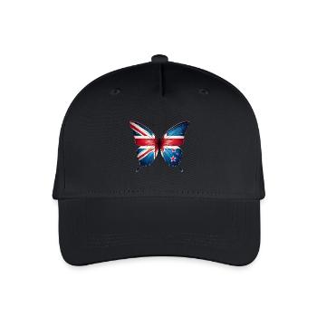New Zealand Flag Butterfly Design - Organic Kids’ Baseball Cap - black - Front