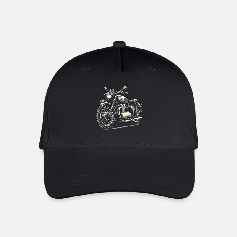 Vintage Klassisches Motorrad Illustration - Kinder Bio Basecap - Schwarz