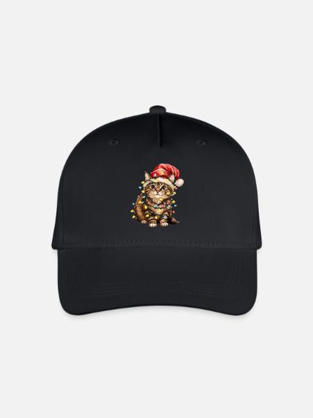 Weihnachts Katze - Kinder Bio Basecap - Schwarz
