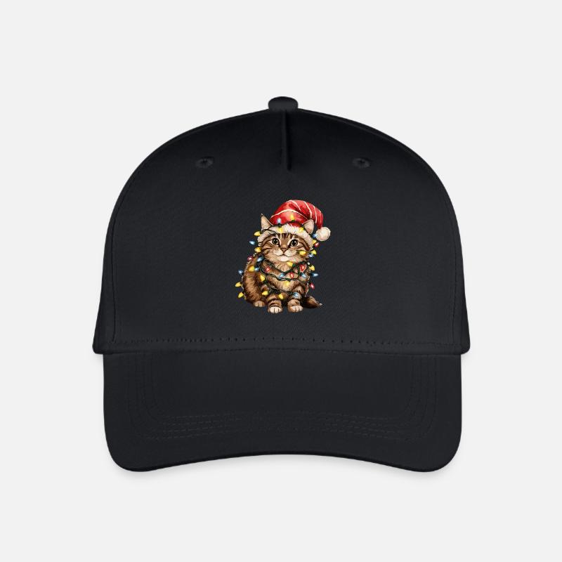 Weihnachts Katze - Kinder Bio Basecap - Schwarz