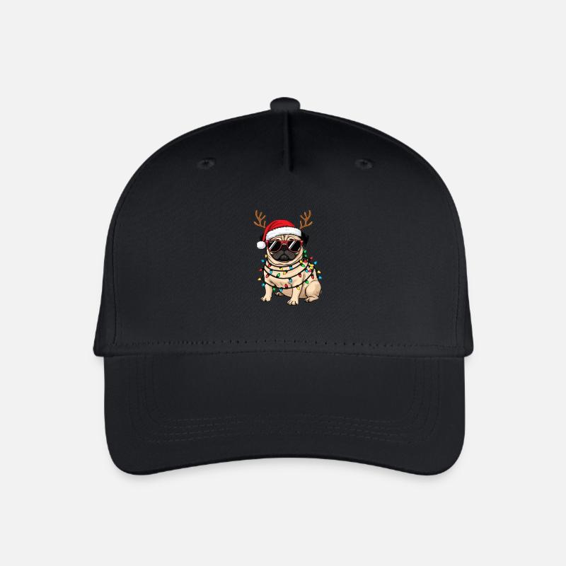 Christmas Pug - Organic Kids’ Baseball Cap - black