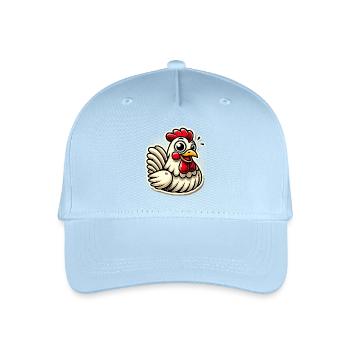 Lustige Cartoon Huhn Aufkleber - Kinder Bio Basecap - Hellblau - Vorne