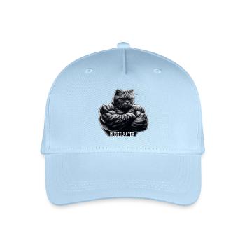 Muskelkater Kater witzig Fitness Muskeln Geschenk - Kinder Bio Basecap - Hellblau - Vorne