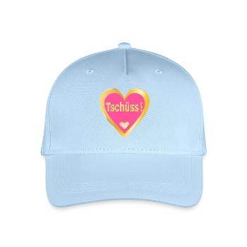 ABSCHIED TSCHÜSS SPRÜCHE - HERZ - Kinder Bio Basecap - Hellblau - Vorne