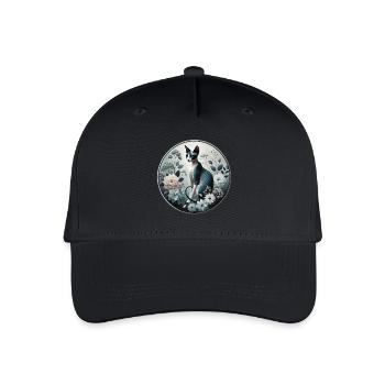 Princesse Sphynx chat parmi les fleurs - Casquette de baseball bio Enfant - noir - Devant
