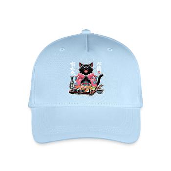 Sushi Katze Kimono Maki Nigiri Geschenk - Kinder Bio Basecap - Hellblau - Vorne
