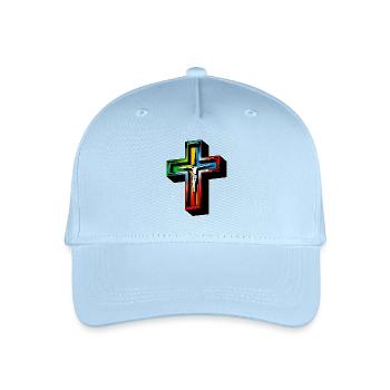 Jesus am Kreuz - Kinder Bio Basecap - Hellblau - Vorne