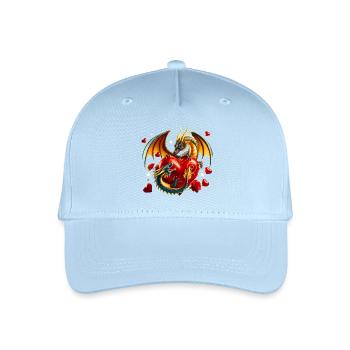 Herzdrache im Liebesfeuer - Kinder Bio Basecap - Hellblau - Vorne