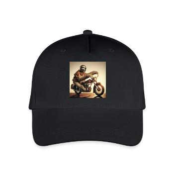 Faultier Biker Wanderer - Kinder Bio Basecap - Schwarz - Vorne