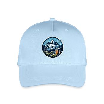 Mountain and Beer Nature Motif - Organic Kids’ Baseball Cap - light blue - Front