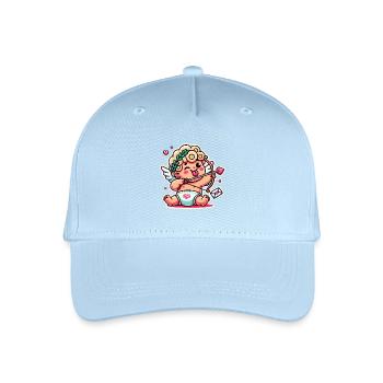 Funny Cartoon Cupid with Bow Arrow - Organic Kids’ Baseball Cap - light blue - Front
