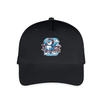 Funny Flying Penguin Believe Soar - Organic Kids’ Baseball Cap - black - Front