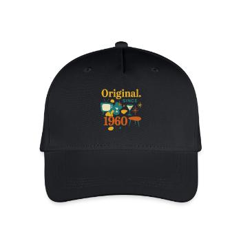 Original. Since 1960 – Retro Design Geburtsjahr - Kinder Bio Basecap - Schwarz - Vorne
