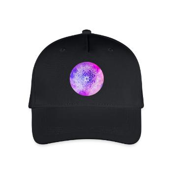 Yoga Mandala Violet Aquarelle Cercle Méditation om - Casquette de baseball bio Enfant - noir - Devant