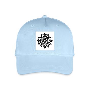 Detaillierte Schneeflocke mit Verzierung - Kinder Bio Basecap - Hellblau - Vorne