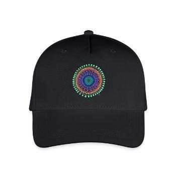 Mandala Traum - Kinder Bio Basecap - Schwarz - Vorne