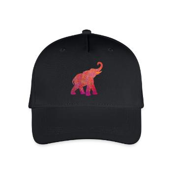 Yoga Elephant Holi pink Energy Animal Love Namaste - Organic Kids’ Baseball Cap - black - Front