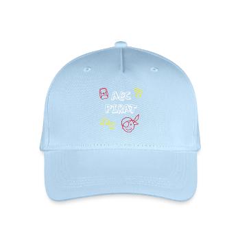 ABC Pirat Einschulung Schule Comic Kinder Feier - Kinder Bio Basecap - Hellblau - Vorne