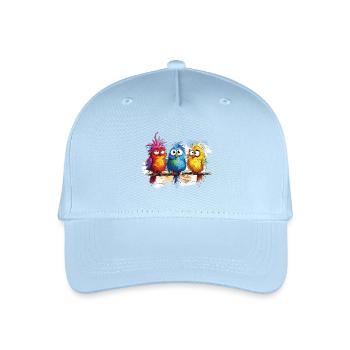 Bunte Vögel zeichnen Humor - Kinder Bio Basecap - Hellblau - Vorne