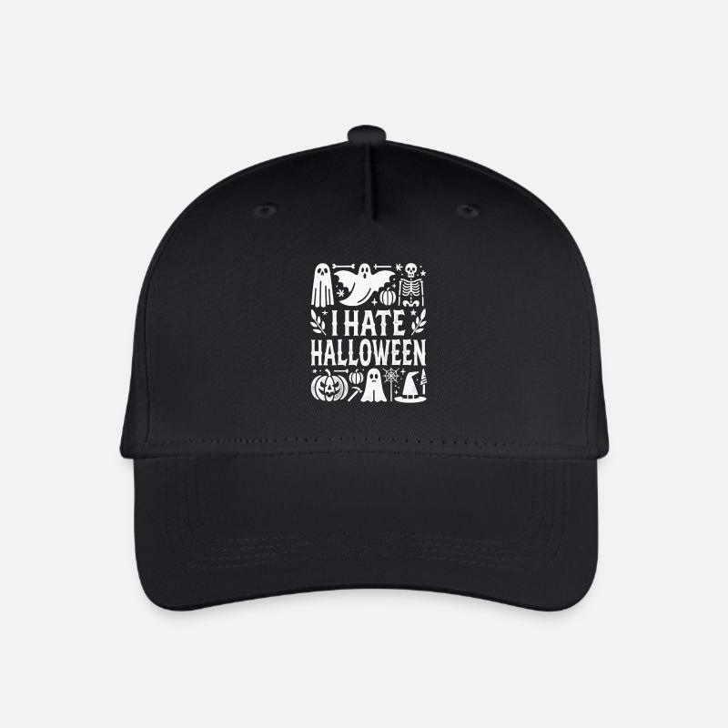 Horror-Inspired Halloween Ghost Skeleton Design - Organic Kids’ Baseball Cap - black