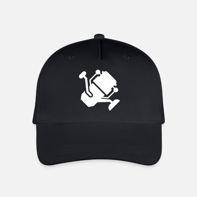 Silhouette de moulinet de pêche blanc - Casquette de baseball bio Enfant - noir