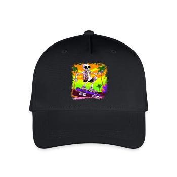Skeleton Skateboarder - Organic Kids’ Baseball Cap - black - Front