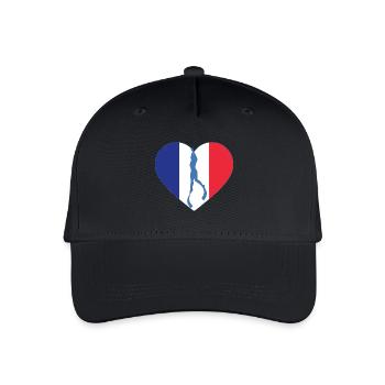 France Freediving Heart Flag - Organic Kids’ Baseball Cap - black - Front