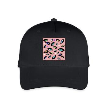 bunte Augen - Kinder Bio Basecap - Schwarz - Vorne