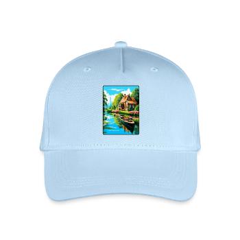 Giethoorn Riverside Cottage en été fleuri - Casquette de baseball bio Enfant - bleu clair - Devant