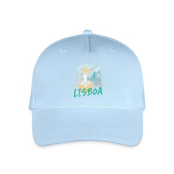 Christ the King of Lisbon seen from the sky blue lettering - Organic Kids’ Baseball Cap - light blue - Front